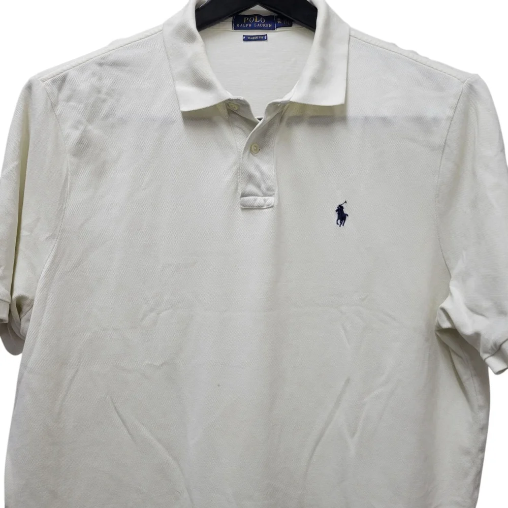 Polo Ralph Lauren Men's 100% Classic Fit Beige Polo Shirt Size XL Excellent